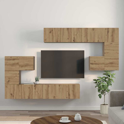 vidaXL Meubles TV muraux 4 pcs Chêne artisan Bois d'ingénierie