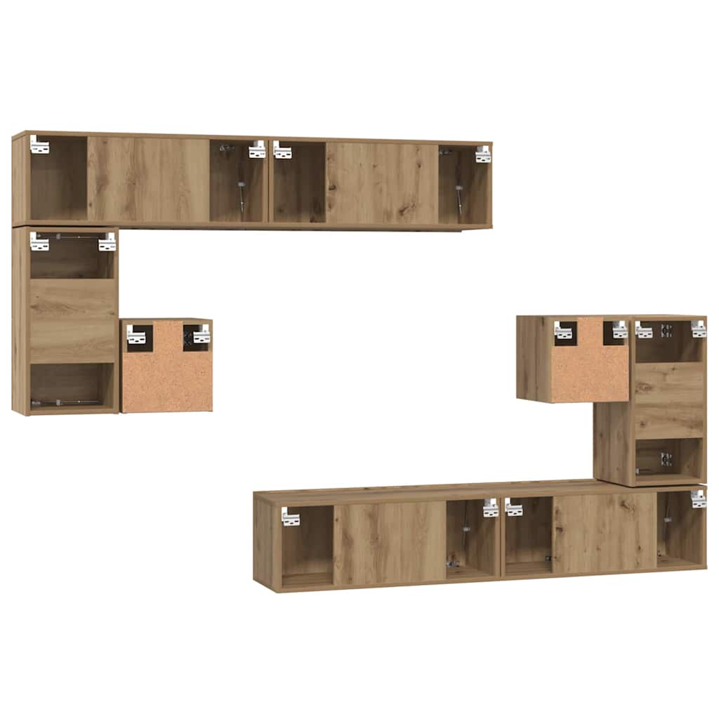 vidaXL Meubles TV muraux 4 pcs Chêne artisan Bois d'ingénierie
