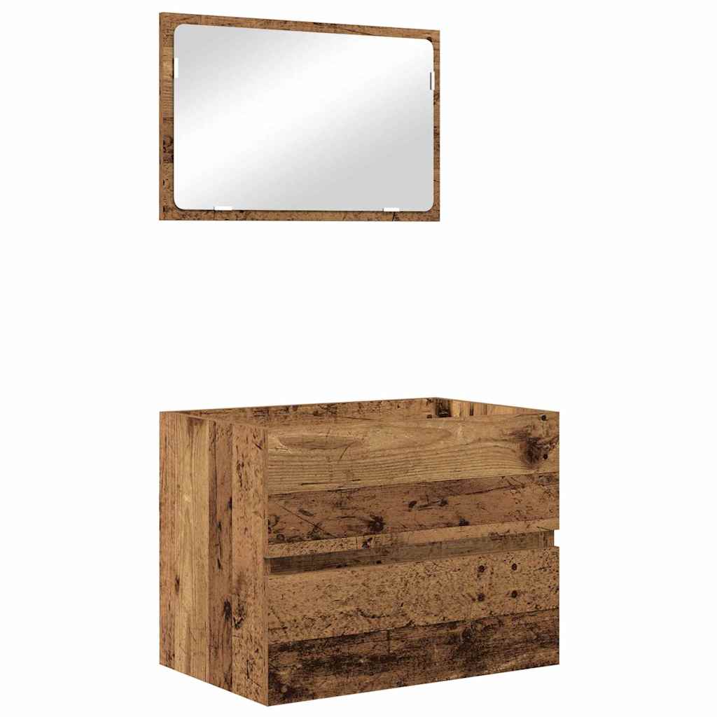 vidaXL Ensemble de meubles de salle de bain avec tiroirs 3 pcs Bois d'ingénierie en bois de récupération