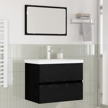 vidaXL Ensemble de meubles de salle de bain 3 pcs Aspect chêne noir Bois d'ingénierie