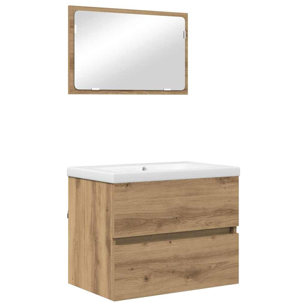 vidaXL Ensemble de meubles de salle de bain 3 pcs Chêne artisanale Bois d'ingénierie