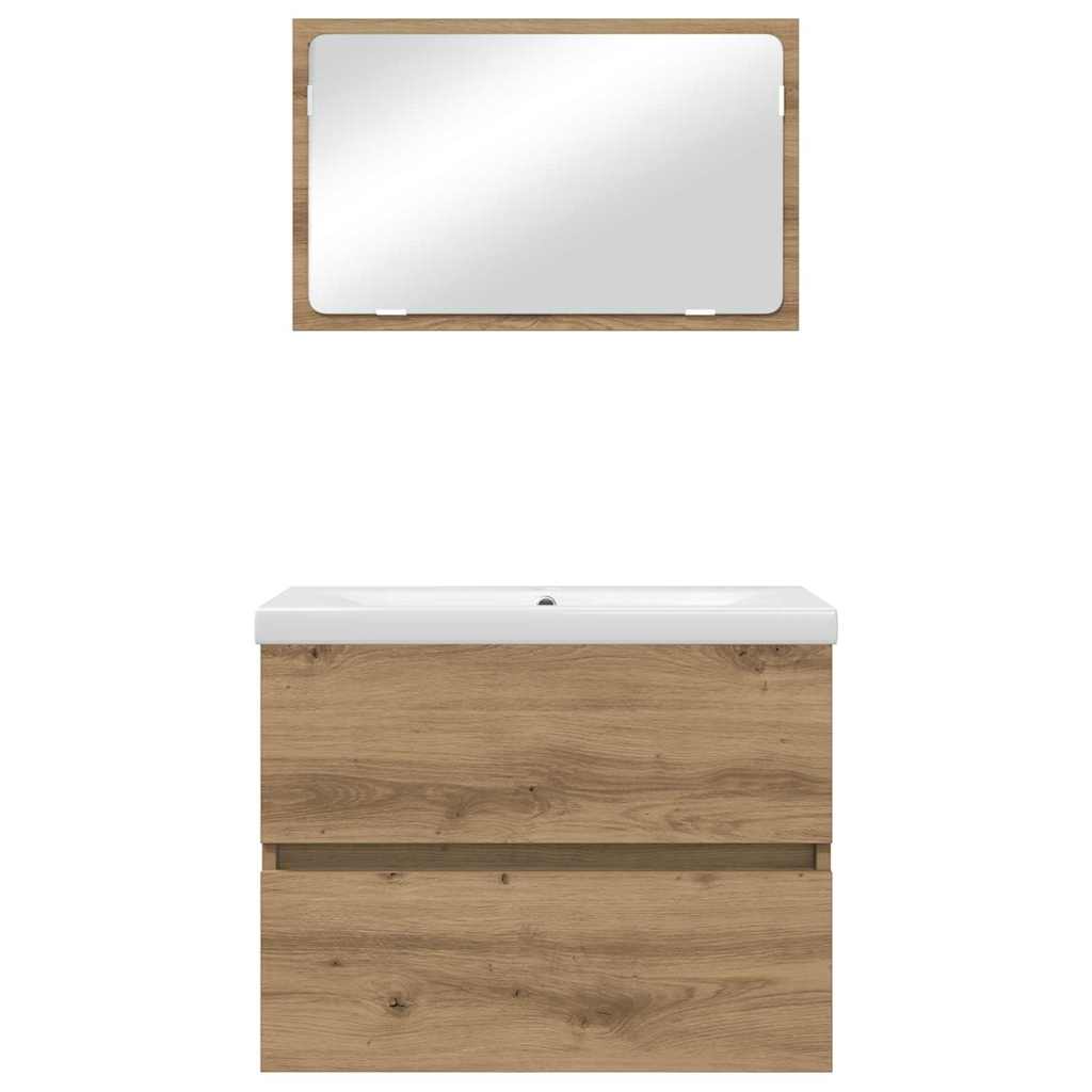 vidaXL Ensemble de meubles de salle de bain 3 pcs Chêne artisanale Bois d'ingénierie