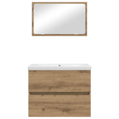 vidaXL Ensemble de meubles de salle de bain 3 pcs Chêne artisanale Bois d'ingénierie