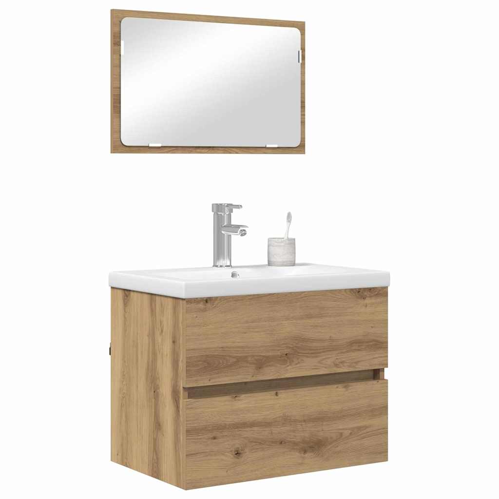 vidaXL Ensemble de meubles de salle de bain 3 pcs Chêne artisanale Bois d'ingénierie