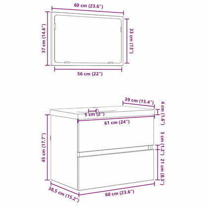 vidaXL Ensemble de meubles de salle de bain 3 pcs Chêne artisanale Bois d'ingénierie