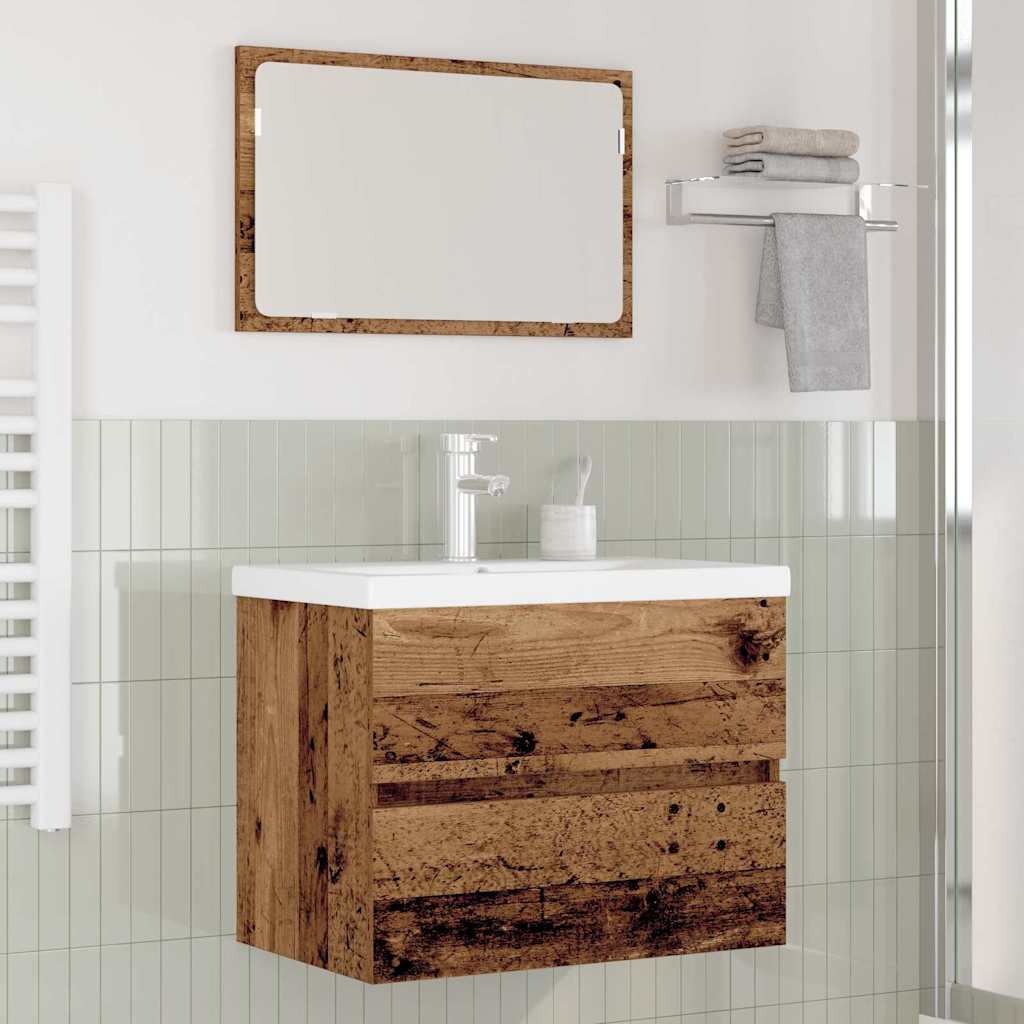 vidaXL Ensemble de meubles de salle de bain avec tiroirs 3 pcs Bois de récupération Bois d'ingénierie