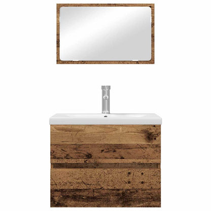 vidaXL Ensemble de meubles de salle de bain avec tiroirs 3 pcs Bois de récupération Bois d'ingénierie