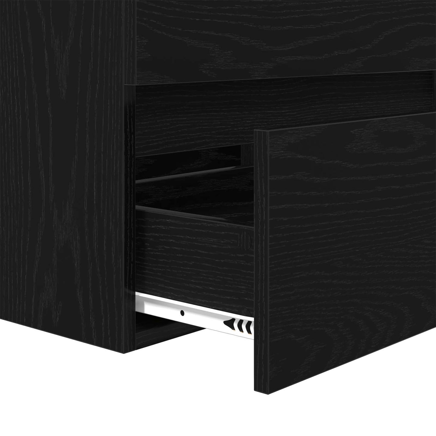 vidaXL Ensemble de meubles de salle de bain 3 pcs Noir Effet chêne Bois d'ingénierie