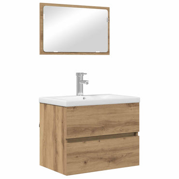 vidaXL Ensemble de meubles de salle de bain 3 pcs Chêne artisanale Bois d'ingénierie