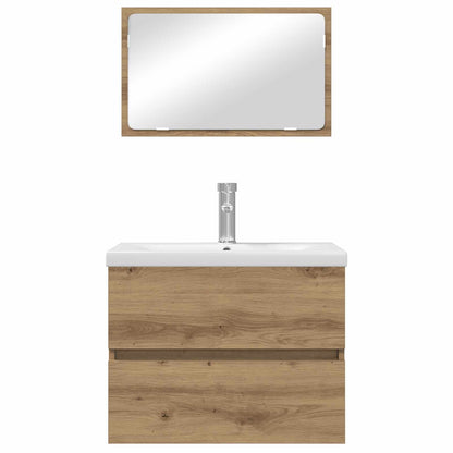 vidaXL Ensemble de meubles de salle de bain 3 pcs Chêne artisanale Bois d'ingénierie