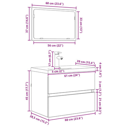 vidaXL Ensemble de meubles de salle de bain 3 pcs Chêne artisanale Bois d'ingénierie