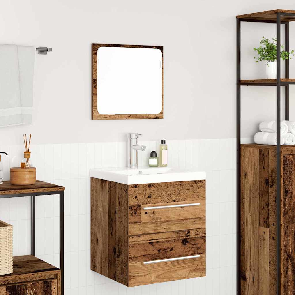 vidaXL Ensemble de meubles de salle de bain avec tiroirs 2 pcs Bois de récupération Bois d'ingénierie