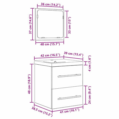 vidaXL Ensemble de meubles de salle de bain avec tiroirs 2 pcs Bois de récupération Bois d'ingénierie