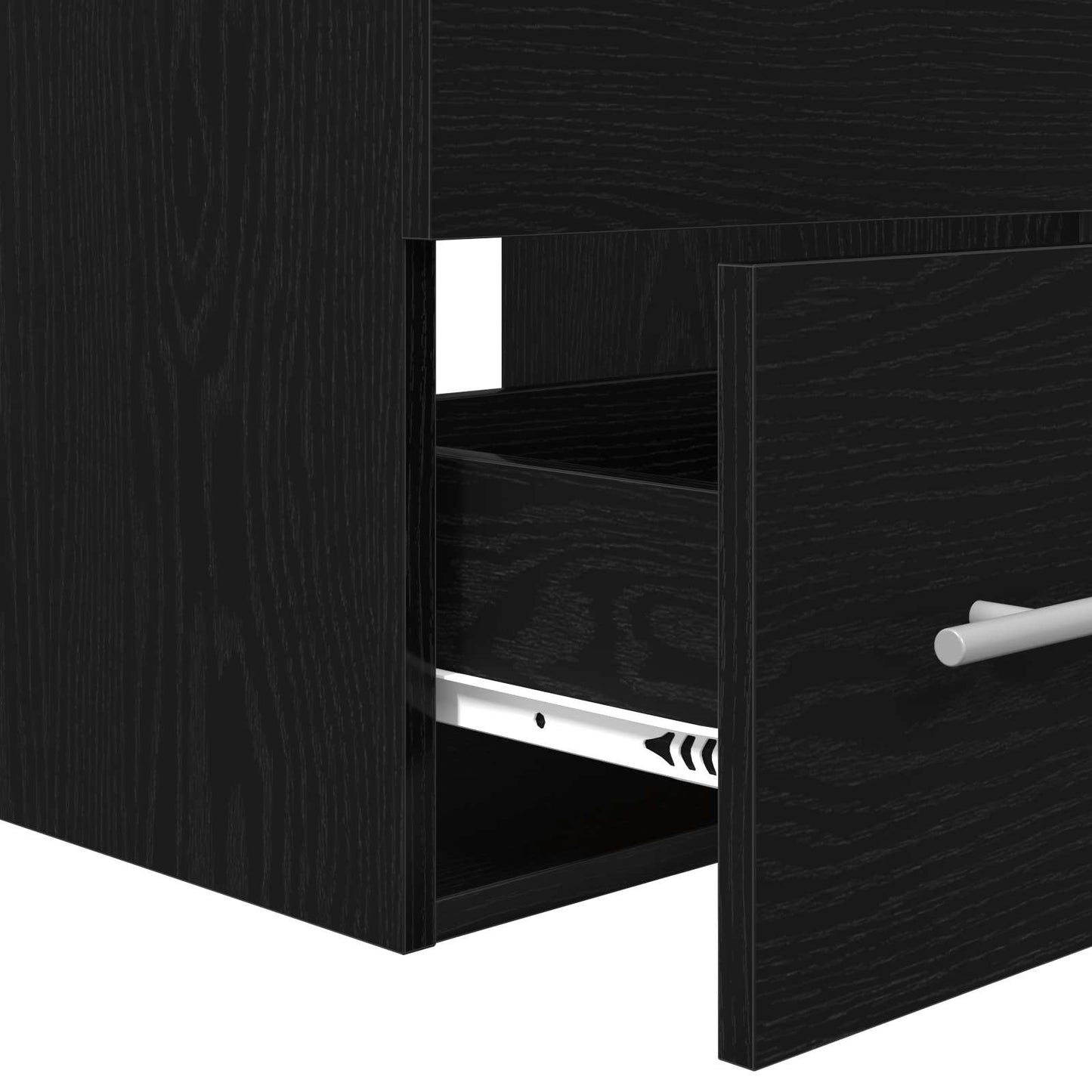 vidaXL Ensemble de meubles de salle de bain 2 pcs Noir aspect chêne Aggloméré