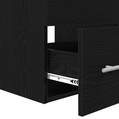 vidaXL Ensemble de meubles de salle de bain 2 pcs Noir aspect chêne Aggloméré