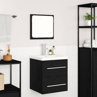 vidaXL Ensemble de meubles de salle de bain 2 pcs Noir aspect chêne Aggloméré