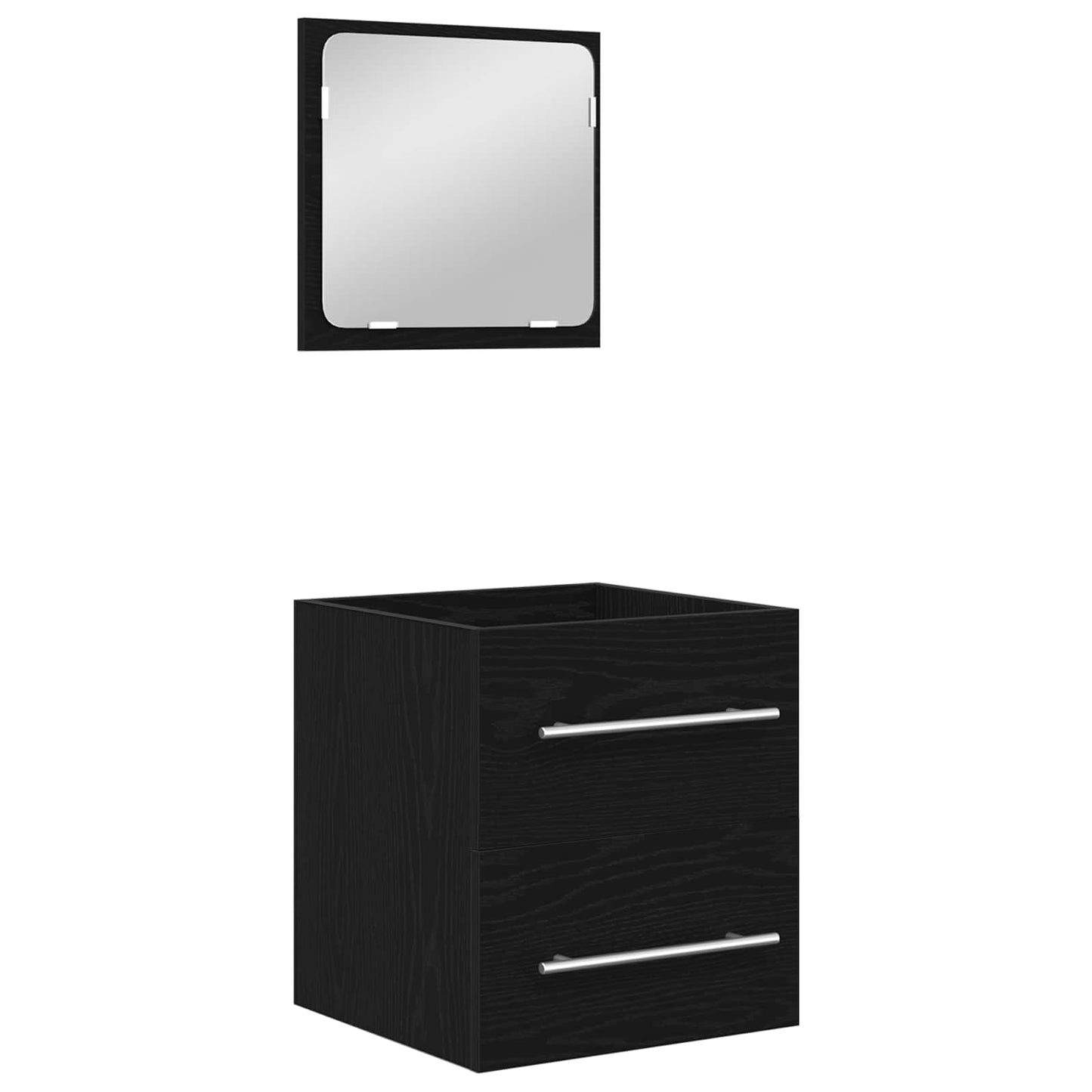 vidaXL Ensemble de meubles de salle de bain 2 pcs Noir aspect chêne Aggloméré