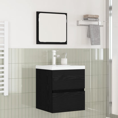 vidaXL Badezimmermöbel-Set 2 pcs Schwarze Eiche und Weiß Holzwerkstoff