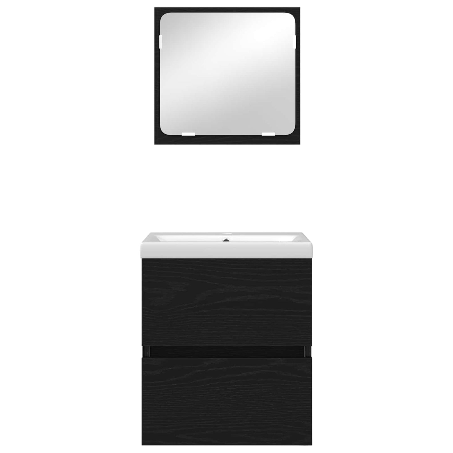 vidaXL Badezimmermöbel-Set 2 pcs Schwarze Eiche und Weiß Holzwerkstoff