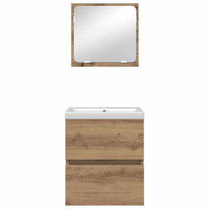 vidaXL Badezimmermöbel-Set 2 pcs Artisan-Eiche und Weiß Holzwerkstoff