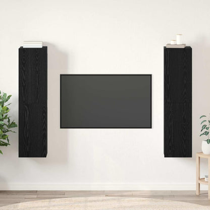 vidaXL Meuble TV mural Chêne noir et aggloméré
