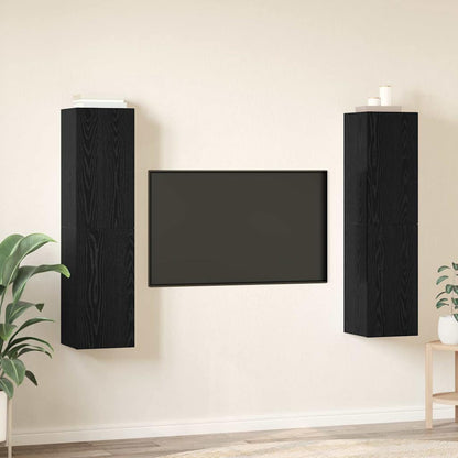 vidaXL Meuble TV mural Chêne noir et aggloméré