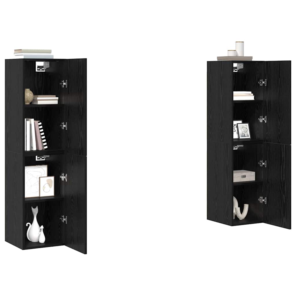 vidaXL Meuble TV mural Chêne noir et aggloméré