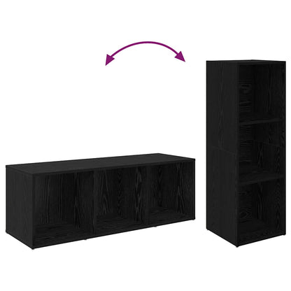 vidaXL TV-Schrankset 4 pcs Schwarz Eichen-Optik 37 x 35 x 107 cm