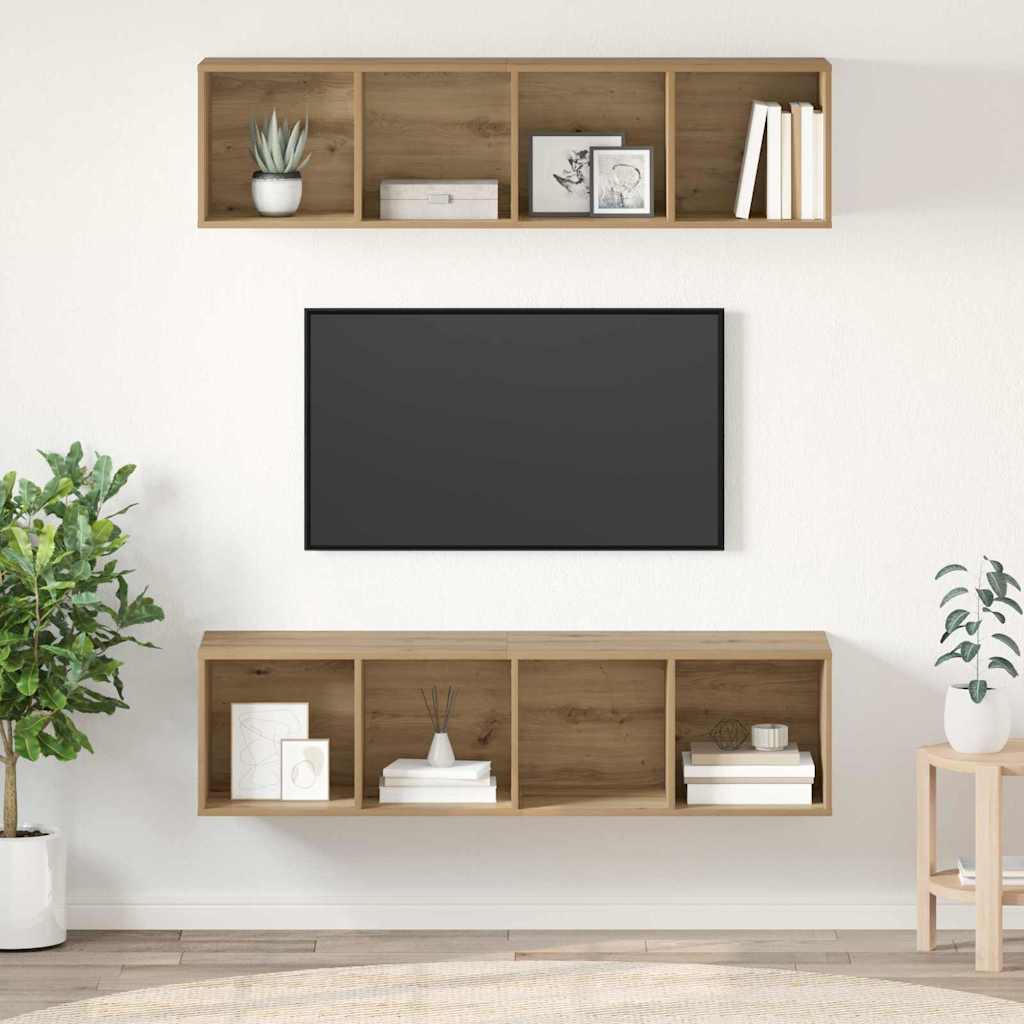 vidaXL TV-Schrankset 2 pcs Artisan-Eiche 37 x 37 x 142,5 cm