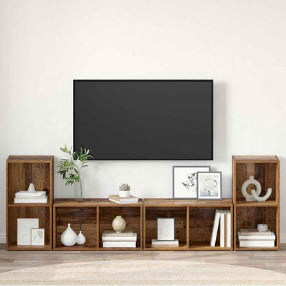 vidaXL TV-Schrankset 4 pcs Altholz 37 x 37 x 72 cm Holzwerkstoff