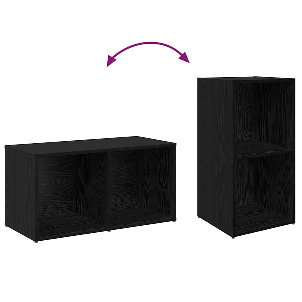 vidaXL TV-Schrankset 4 pcs Schwarz Eichen-Optik 37 x 37 x 72 cm