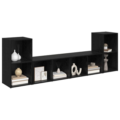 vidaXL TV-Schrankset 4 pcs Schwarz Eichen-Optik 37 x 37 x 72 cm