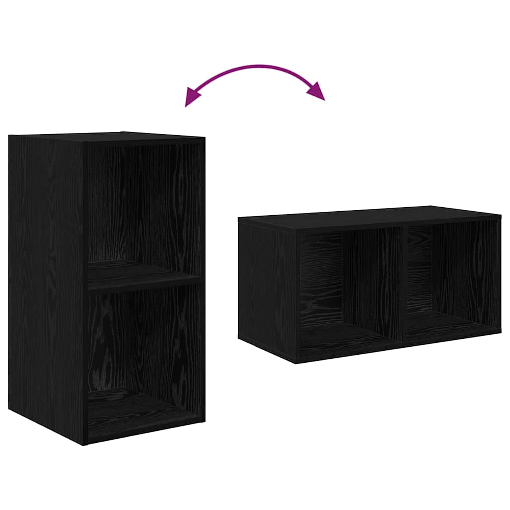 vidaXL TV-Schrankset 4 pcs Schwarz Eichen-Optik 37 x 37 x 72 cm