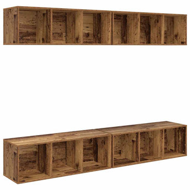 vidaXL TV-Schrankset 4 pcs Altholz 37 x 37 x 107 cm Holzwerkstoff