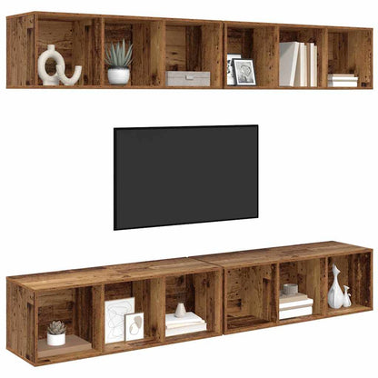 vidaXL TV-Schrankset 4 pcs Altholz 37 x 37 x 107 cm Holzwerkstoff