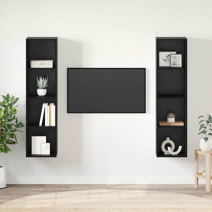 vidaXL TV-Schrankset 2 pcs Schwarz 37 x 37 x 142,5 cm Holzwerkstoff