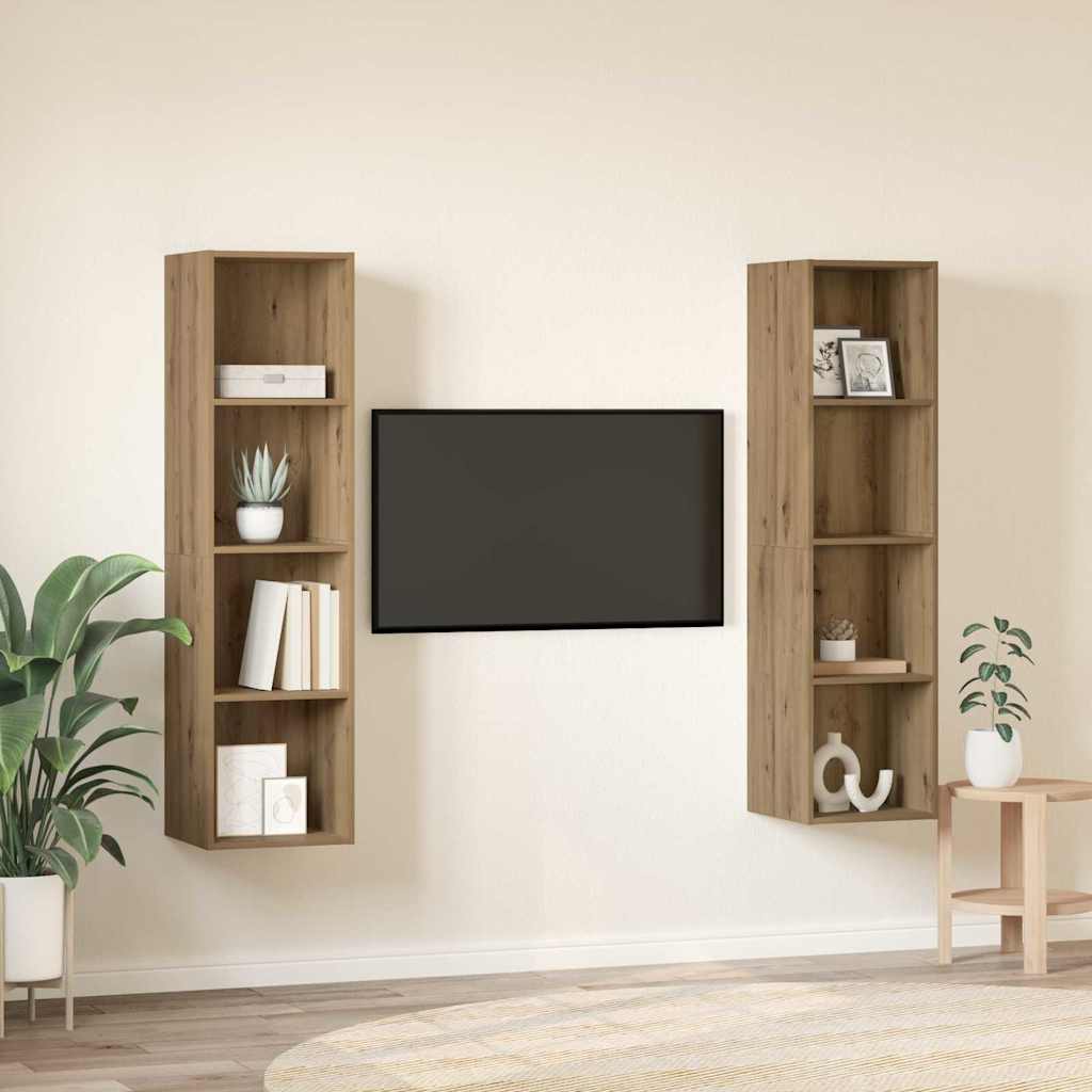 vidaXL TV-Schrankset 2 pcs Braun 37 x 37 x 142,5 cm Holzwerkstoff