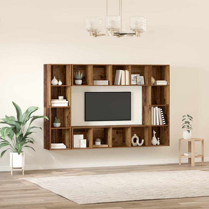 vidaXL TV-Schrankset 4 pcs Braun 37 x 37 x 142,5 cm Holzwerkstoff