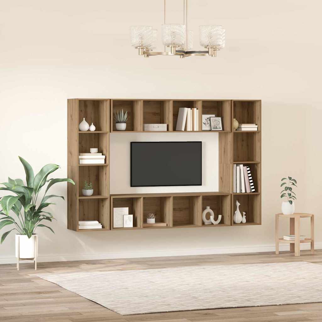 vidaXL TV-Schrankset 4 pcs Braun 37 x 37 x 142,5 cm Holzwerkstoff