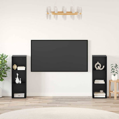 vidaXL TV-Schrankset 2 pcs Schwarz Eichen-Optik 107 x 35 x 37 cm