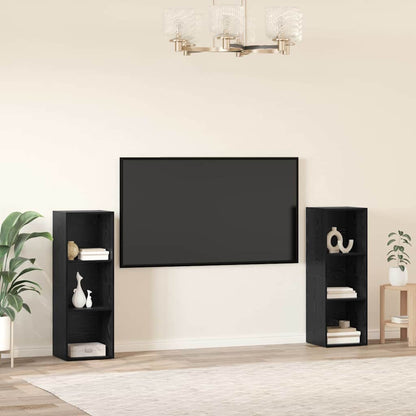 vidaXL TV-Schrankset 2 pcs Schwarz Eichen-Optik 107 x 35 x 37 cm