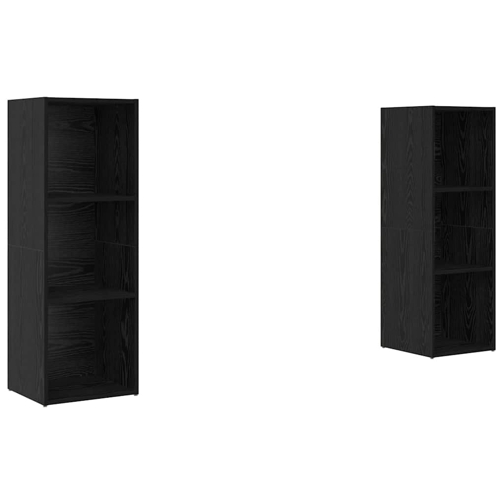 vidaXL TV-Schrankset 2 pcs Schwarz Eichen-Optik 107 x 35 x 37 cm