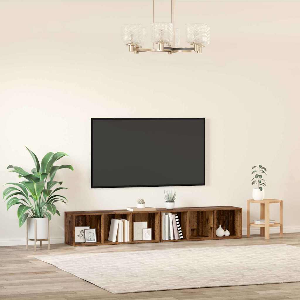 vidaXL TV-Schrankset 2 pcs Altholz 37 x 35 x 107cm Holzwerkstoff