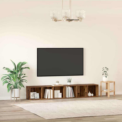 vidaXL TV-Schrankset 2 pcs Altholz 37 x 35 x 107cm Holzwerkstoff