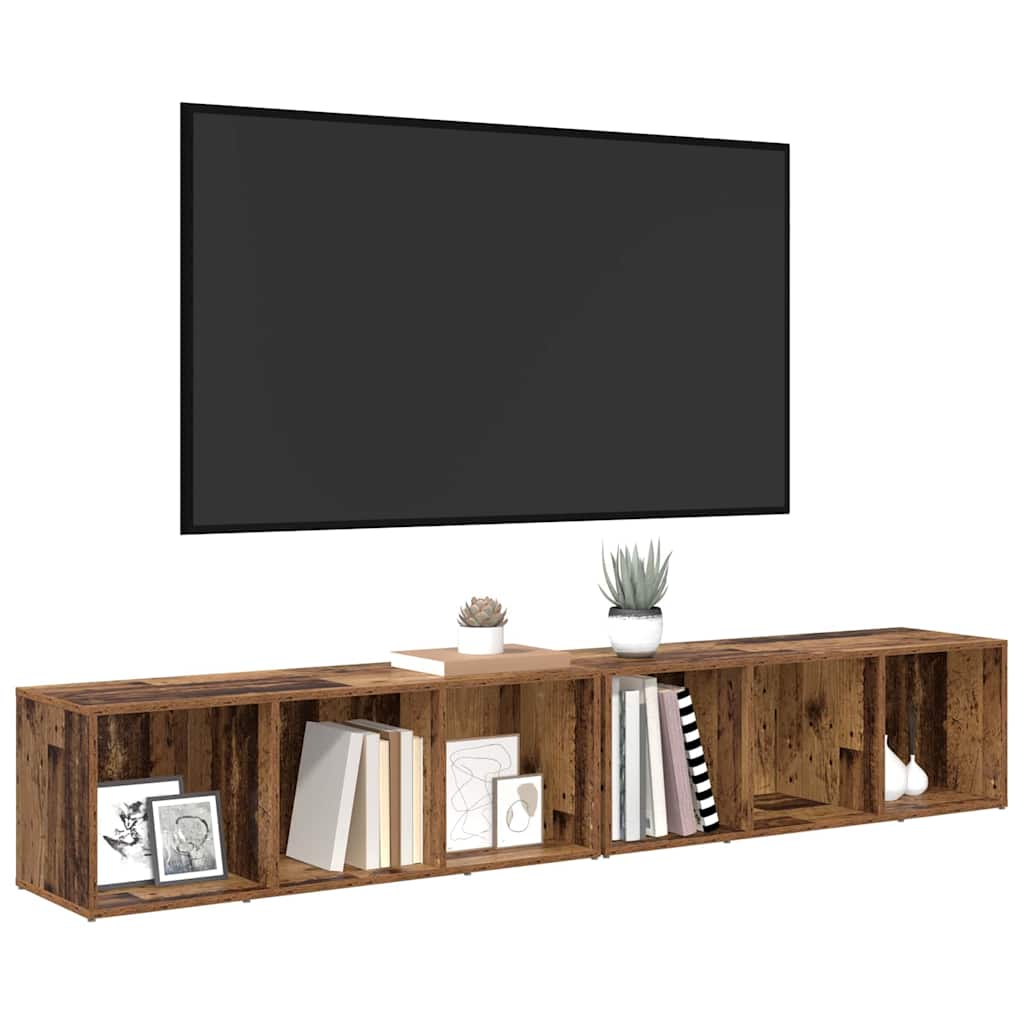 vidaXL TV-Schrankset 2 pcs Altholz 37 x 35 x 107cm Holzwerkstoff