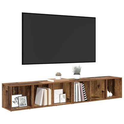vidaXL TV-Schrankset 2 pcs Altholz 37 x 35 x 107cm Holzwerkstoff