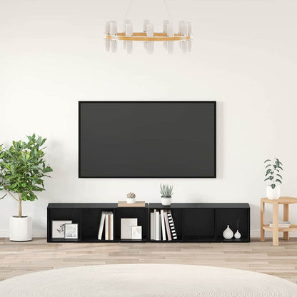 vidaXL TV-Schrankset 2 pcs Schwarz Eichen-Optik 37 x 35 x 107cm
