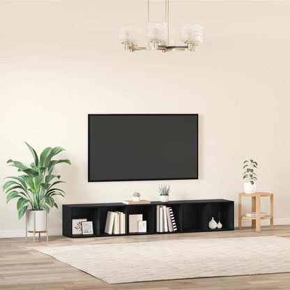 vidaXL TV-Schrankset 2 pcs Schwarz Eichen-Optik 37 x 35 x 107cm
