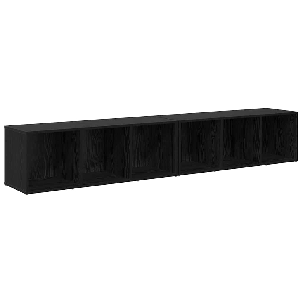 vidaXL TV-Schrankset 2 pcs Schwarz Eichen-Optik 37 x 35 x 107cm