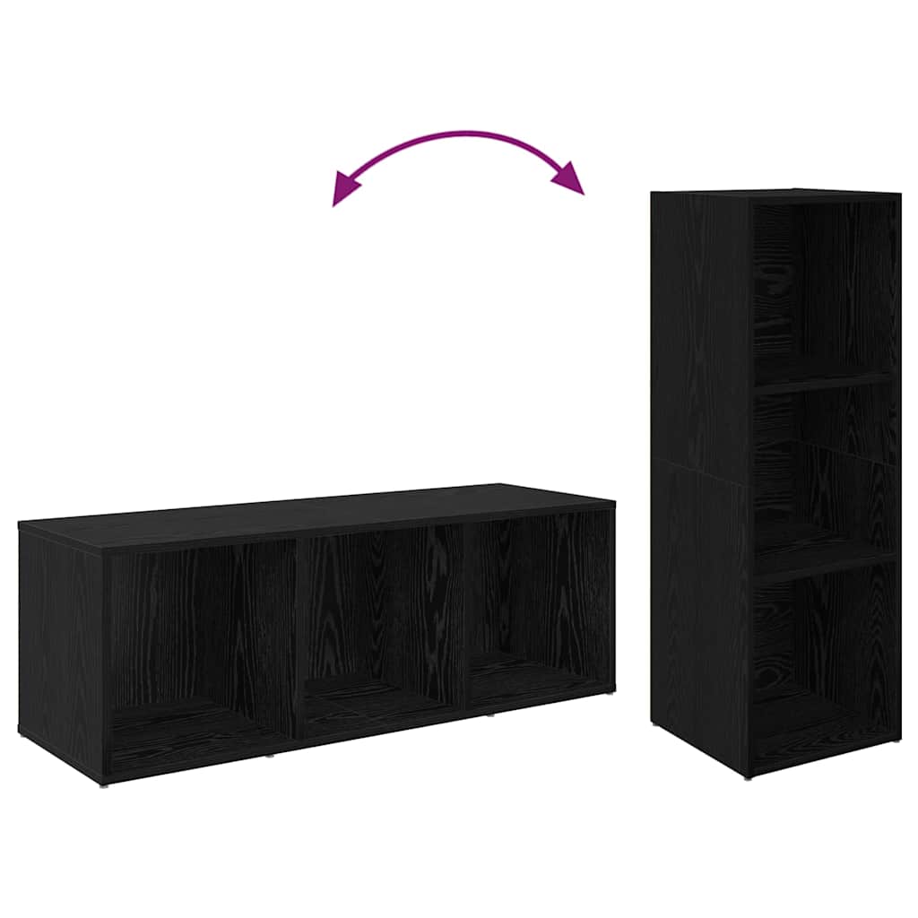 vidaXL TV-Schrankset 2 pcs Schwarz Eichen-Optik 37 x 35 x 107cm